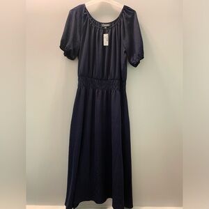 3/4 Length Navy Blue Sun Dress by Connected Apparel